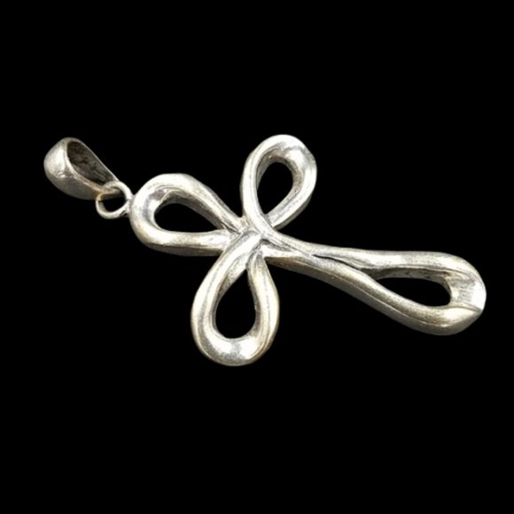 Vintage Barse Sterling Modernist Cross Pendant Unisex - Picture 2 of 5